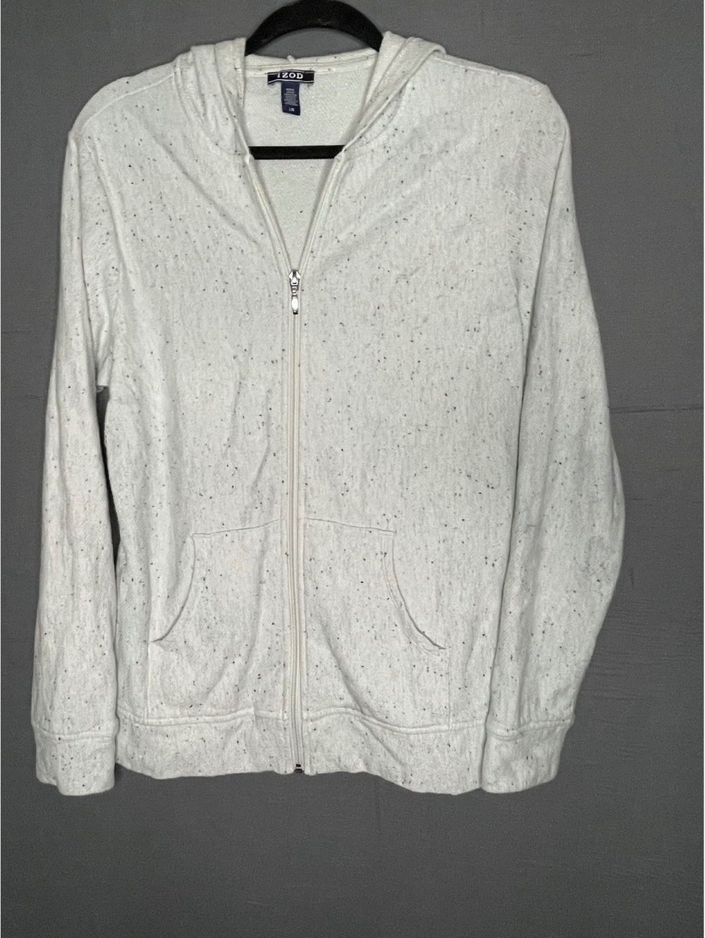 IZOD Full Zip Hooded Sweatshirt Herringbone⁠ size L